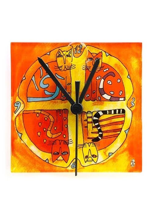 Graficity Cat Wall Clock 13X13 Cm