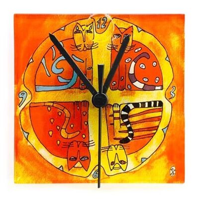 Graficity Cat Wall Clock 13X13 Cm