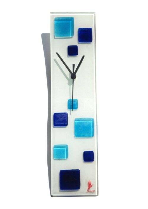 Patchy White-Blue Wall Clock 10X41 Cm