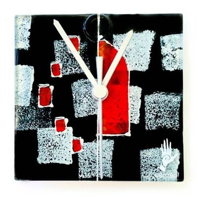 Dotti Schwarz-Weiße Wanduhr 13X13 cm