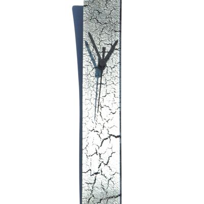 Crackled Silver Glass Wall Clock 6X41 Cm
