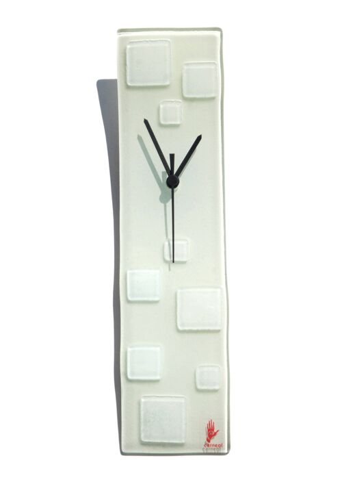 Patchy White-White Wall Clock 10X41 Cm