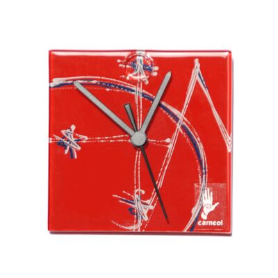 Geometrie Rote Wanduhr 13X13 cm