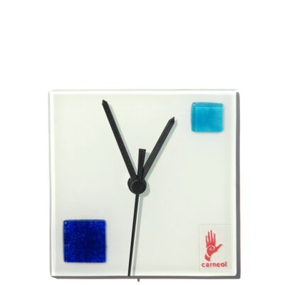 Patchy White-Blue Wall Clock 13X13 Cm