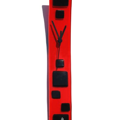 Reloj de pared Patchy rojo-negro 6X41 Cm