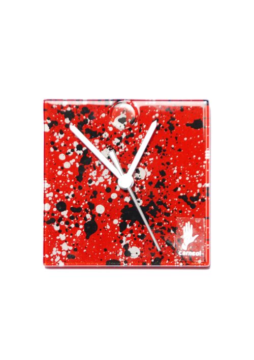Splash Red-White Wall Clock 13X13 Cm