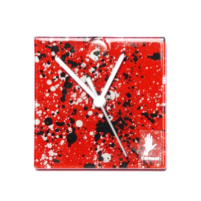 Reloj Pared Splash Rojo-Blanco 13X13 Cm