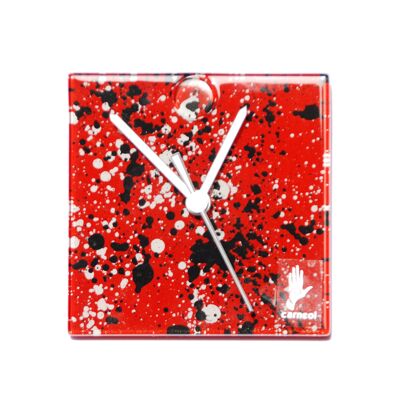 Splash Rot-Weiße Wanduhr 13X13 cm