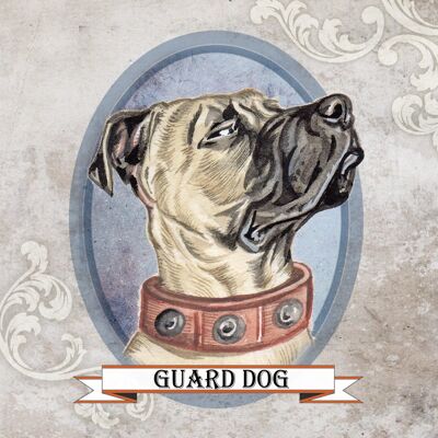 Vierkante kaart - Guard Dog (Duitse of Deense Dog)