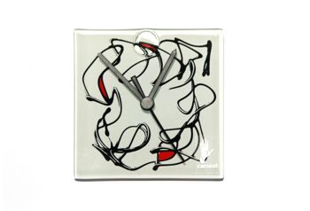 Horloge murale Miro blanc-noir 13X13 Cm