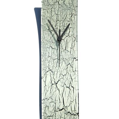 Crackled White Glass Wall Clock 10X41 Cm