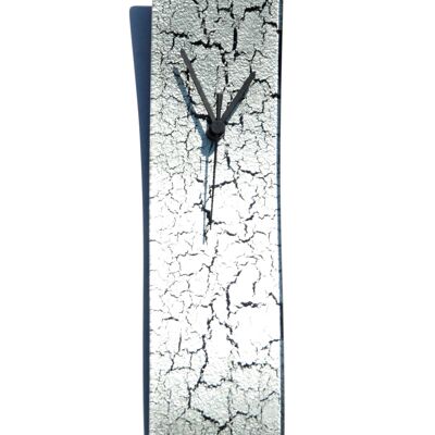 Crackled Silver Glass Wall Clock 10X41 Cm