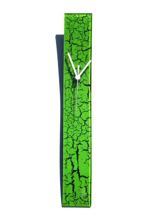Crackled Green Glass Wall Clock 6X41 Cm