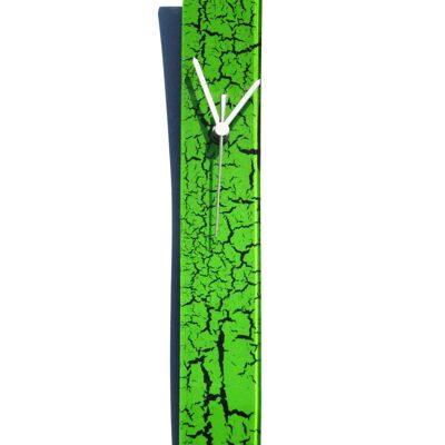 Reloj de pared de cristal verde craquelado 6X41 Cm