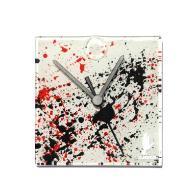 Splash White-Black Wall Clock 13X13 Cm