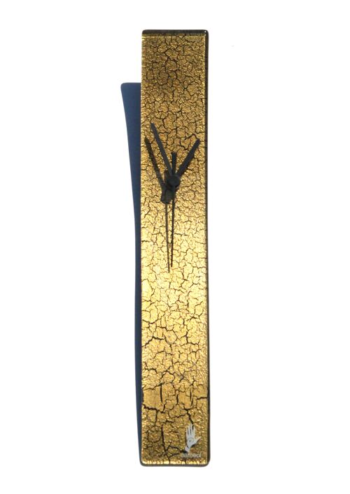 Crackled Gold Glass Wall Clock 6X41 Cm