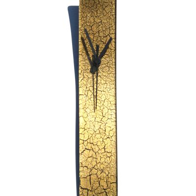Wanduhr aus knisterndem Goldglas, 6 x 41 cm