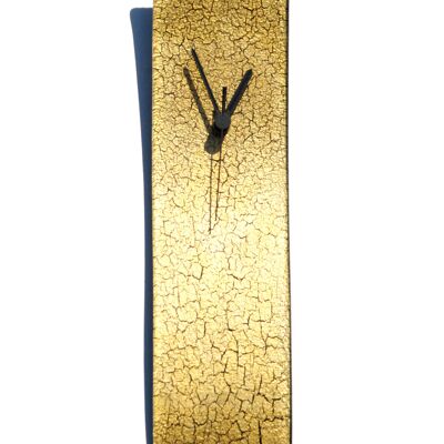 Reloj de pared de cristal dorado craquelado 10X41 Cm