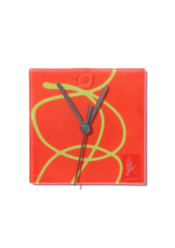 Horloge murale Geo rouge-vert 13X13 Cm