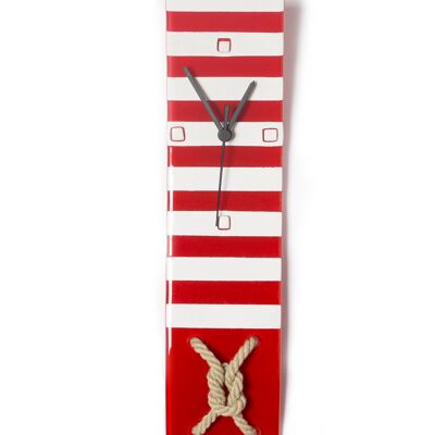 Reloj De Pared Nautic Rojo-Blanco 10X41 Cm