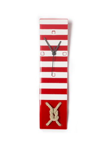 Horloge murale Nautic rouge-blanc 10X41 Cm