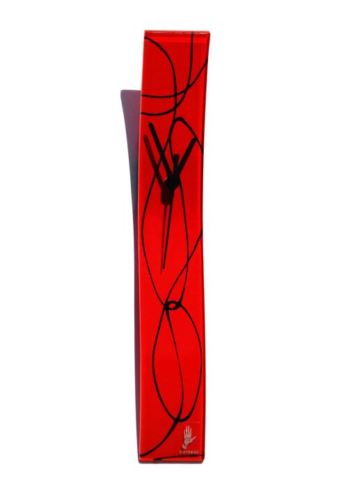 Geo Red-Black Wall Clock 6X41 Cm