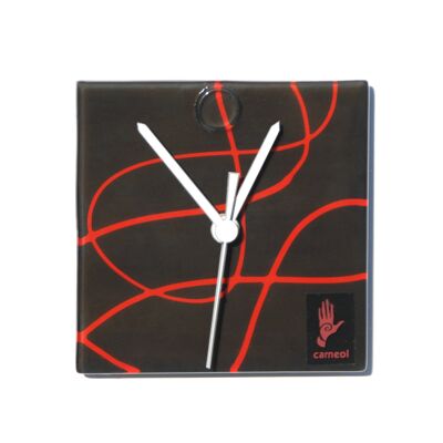 Geo Black-Red Wall Clock 13X13 Cm