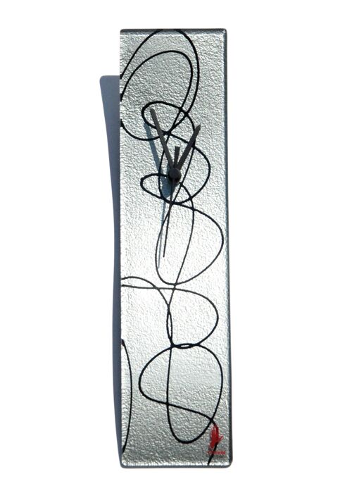 Geo Silver-Black Wall Clock 10X41 Cm