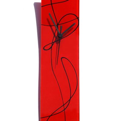 Reloj de pared Geo Rojo-Negro 10X41 Cm