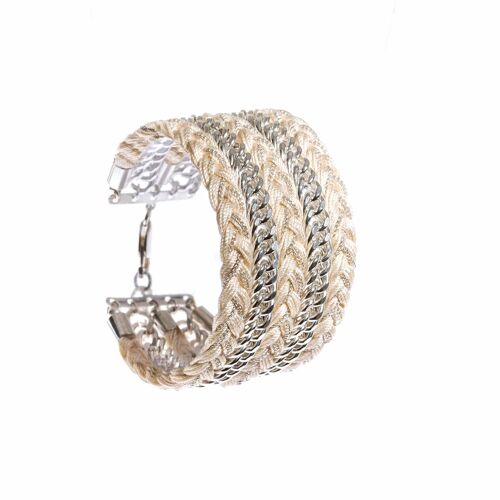 Bracelet Maxi Raoul Argent Ivoire Tressé