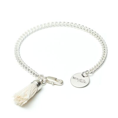 Pulsera Arthur Silver Ivory Pompon