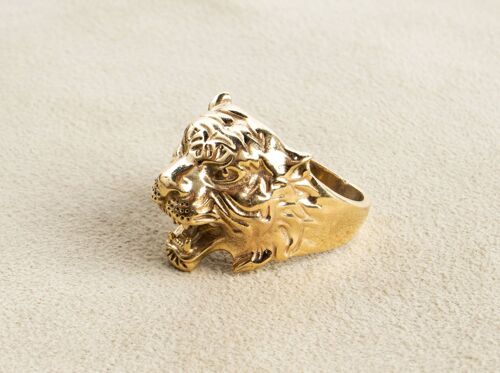 Tigerkopf Tiger Ring gold handgemacht