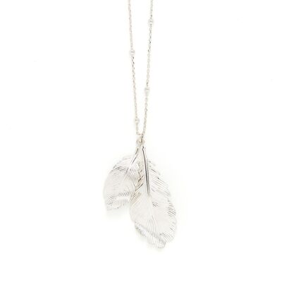 Zéphyr Silver Leaves Long Necklace