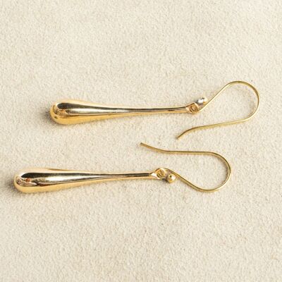 Earrings tear-shaped drops made of brass 3.5 cm handmade