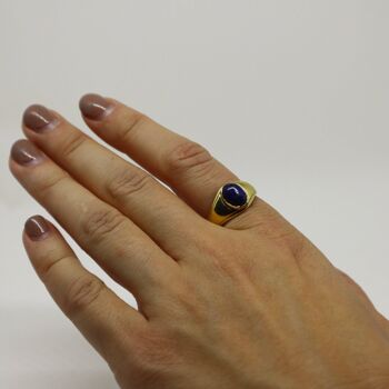 Chevalière avec lapis-lazuli ovale 2