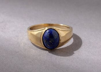 Chevalière avec lapis-lazuli ovale 3