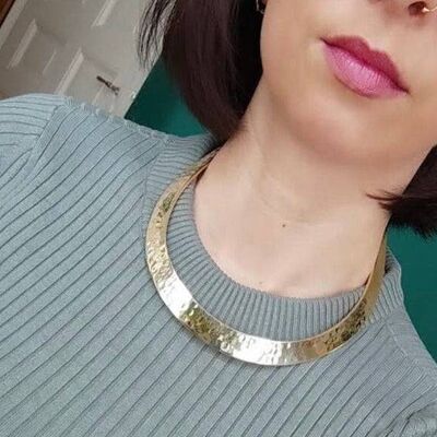 Round choker gold brass studded handmade