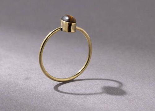 Feiner Tigerauge Ring mit ovalem Stein handgemacht