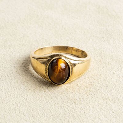 Siegelring mit Tigerauge oval gold