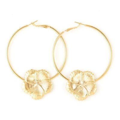 Hélios Gold Flowers Hoops