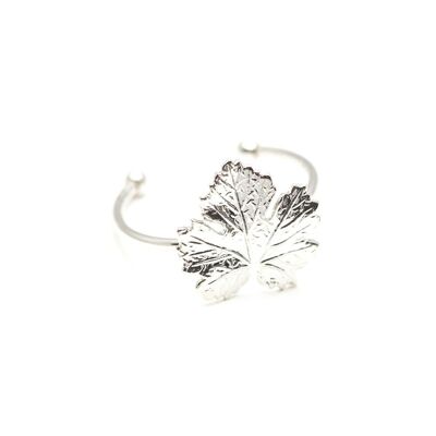 Adjustable Hera Leaf Silver Ring