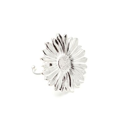Maxi Ring Maïa Silver Flower Adjustable