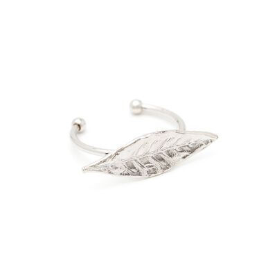 Adjustable Thalie Leaf Silver Ring