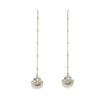 Boucles d'Oreilles Pendantes Nérée Argent Coquillages 1