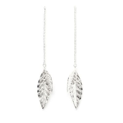 Boucles d'Oreilles Pendantes Thalie Argent Feuilles