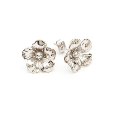 Gaïa Silver Flowers Stud Earrings