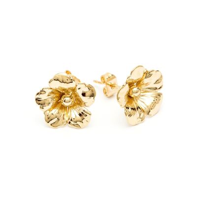 Gaïa Gold Flowers Stud Earrings