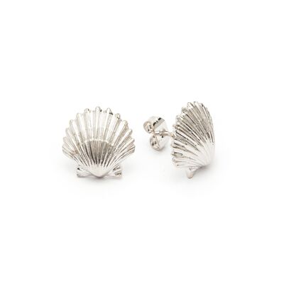 Silver Nereus Shell Stud Earrings