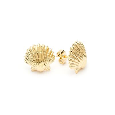Nérée Gold Shell Stud Earrings
