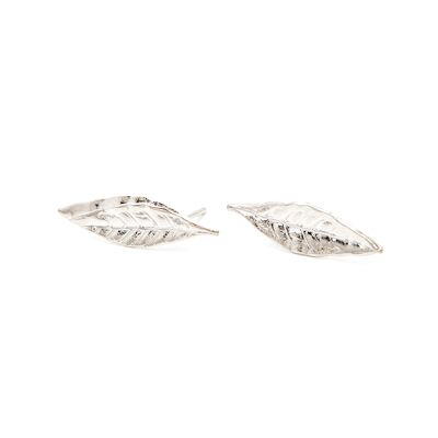 Boucles d'Oreilles Puces Thalie Argent Feuilles